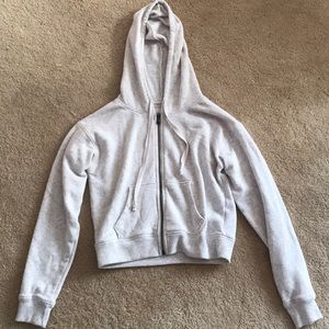 American Eagle Cropped White Hoodie